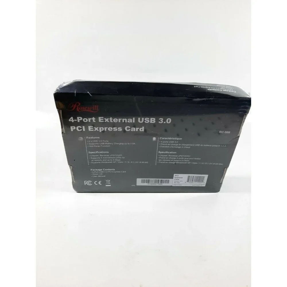 Rosewill USB 3.0 PCI-E Express Card with 4 USB 3.0 Ports RC-508 new sealed